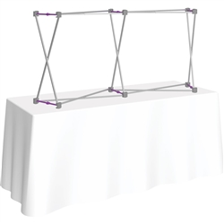5ft Curved HopUp 2x1 Tabletop Fabric Trade Show Display Hardware only. Fabric popup displays are the FASTEST booth on the market to setup. The one piece stretch fabric graphic is seamless and stays attached to the pop up display frame when not in use.