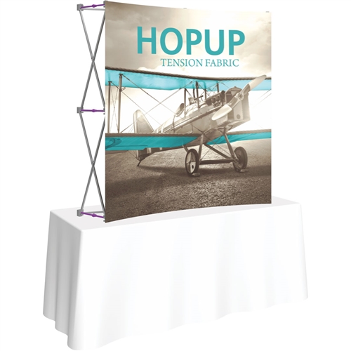 5ft X 5ft Curved HopUp 2x2 Tabletop Fabric Display with Front Graphic is a lightweight and versatile trade display solution for users who need an exhibit that sets up in seconds. Portable, Vibrant Table Top Displays