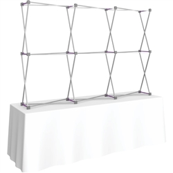 8ft Straight HopUp 3x2 Tabletop Fabric Display Hardware Only is the instant trade show table top solution! Hopup is an all new light weight yet heavy duty frame that suspends a fabric graphic image