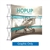 Front Graphic 10ft Hopup 4x3 Curved Fabric Display. Hopup is a lightweight, heavy duty pop up frame to support an integrated fabric tension graphic mural. HopUp Tension Fabric Displays Ideal For Trade Shows & Retail Industry