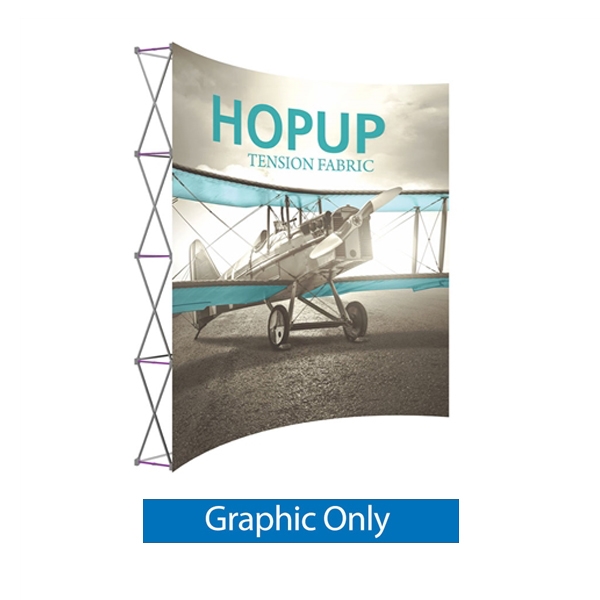 10ft x 10ft Hopup Floor 4x4 Curved Display Front Graphic Only. Hopup Floor exhibit  is the largest among Hop Up trade displays, making it the perfect way to stand out against the competition.