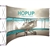 15ft x 8ft Hopup Floor 6x3 Curved Fabric Backwall Display with Front Graphic is the largest among Hop Up trade displays, making it the perfect way to stand out against the competition.