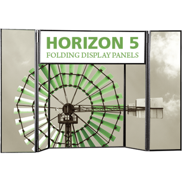 6ft Horizon 5 Folding Display Panel System is a quick to set up, easy to use display system created specifically to hold your custom graphics. Available in several shapes and sizes, you can find the Horizon that is right for you.