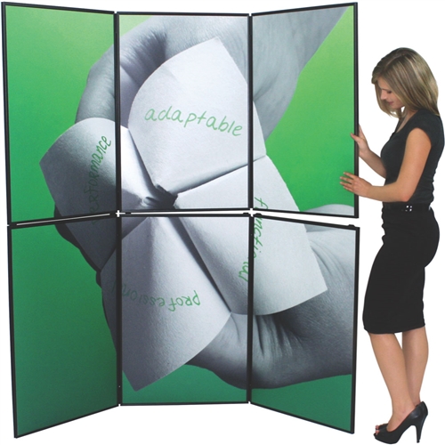 6ft x 7ft Horizon 6 Folding Display Panel System is a quick to set up, easy to use display system created specifically to hold your custom graphics. Available in several shapes and sizes, you can find the Horizon that is right for you.