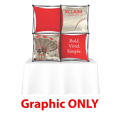 Replacement Fabric for 5ft Xclaim 3-D PopUp Table Top Display Kit 01. Portable tabletop displays and exhibits. Several different styles are available, including pop up frames with stretch fabric or fold up panels with custom graphics.