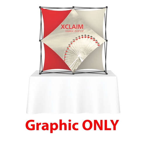 Replacement Fabric for 5ft Xclaim 3-D PopUp Table Top Display Kit 02. Portable tabletop displays and exhibits. Several different styles are available, including pop up frames with stretch fabric or fold up panels with custom graphics.