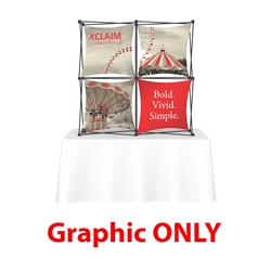 Replacement Fabric for 5ft Xclaim 3-D PopUp Table Top Display Kit 04. Portable tabletop displays and exhibits. Several different styles are available, including pop up frames with stretch fabric or fold up panels with custom graphics.