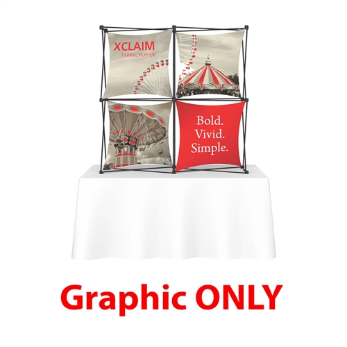 Replacement Fabric for 5ft Xclaim 3-D PopUp Table Top Display Kit 04. Portable tabletop displays and exhibits. Several different styles are available, including pop up frames with stretch fabric or fold up panels with custom graphics.