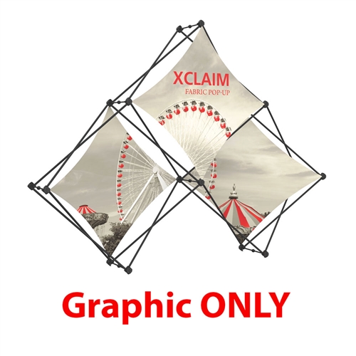 Replacement Fabric for 8ft Xclaim Tabletop 3 Quad Pyramid Fabric Popup Display Kit 01. Portable tabletop displays and exhibits. Several different styles are available, including pop up frames with stretch fabric or fold up panels