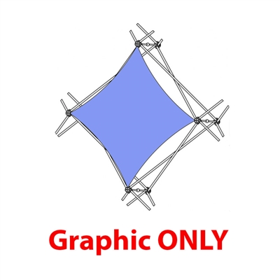 2,5ft Xclaim 1 Quad Pyramid Flat Diamond Fabric Popup Display - Graphic Only Portable displays and exhibits. Several different styles are available, including pop up frames with stretch fabric or fold up panels