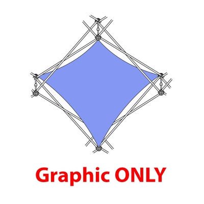 2,5ft Xclaim 1 Quad  Pyramid Double Twist Diamond Fabric Popup Display - Graphic Only. Portable displays and exhibits. Several different styles are available, including pop up frames with stretch fabric or fold up panels