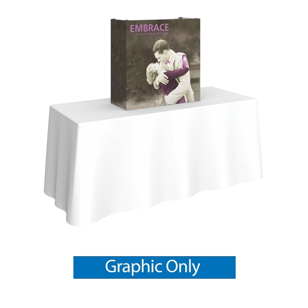 Replacement Fabric for 3ft Embrace Tabletop Push-Fit Tension Fabric Display. Portable tabletop displays and exhibits. Several different styles are available, including pop up frames with stretch fabric or fold up panels with custom graphics.