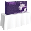 5ft Embrace Tabletop Push-Fit Tension Fabric Display with Full Fitted Graphic. Portable tabletop displays and exhibits. Several different styles are available, including pop up frames with stretch fabric or fold up panels with custom graphics.
