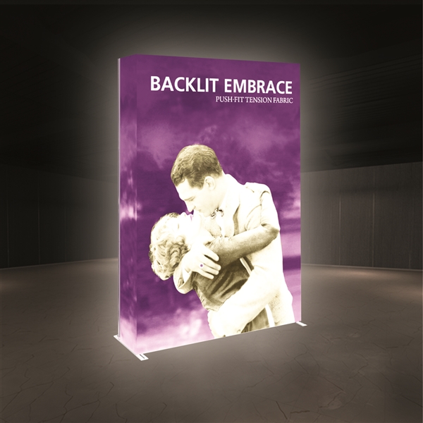 5ft Embrace Tabletop Backlit Push-Fit Display.  These illuminated backwall displays are perfect as backdrops at any marketing events, for trade show booths, retail store displays, expos, showrooms and more!