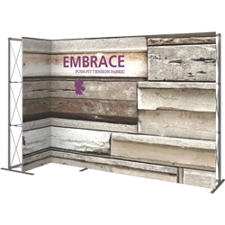 12ft x 8ft (5x3) Embrace Left L-Shape Tension Fabric Popup SEG Display (Front Graphic & Hardware). Several different styles are available, including pop up frames with stretch fabric or fold up panels with custom graphics.