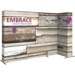 12ft x 8ft (5x3) Embrace Right L-Shape Tension Fabric Popup SEG Display. Portable tabletop displays and exhibits. Several different styles are available, including pop up frames with stretch fabric or fold up panels with custom graphics.