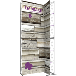 8ft x 15ft (3x6) Embrace Tension Fabric Popup SEG Display (Front Graphic & Hardware). Portable tabletop displays and exhibits. Several different styles are available, including pop up frames with stretch fabric or fold up panels with custom graphics.