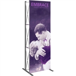 3ft Embrace Push-Fit Tension Fabric Display with Front Graphic. Portable tabletop displays and exhibits. Several different styles are available, including pop up frames with stretch fabric or fold up panels with custom graphics.