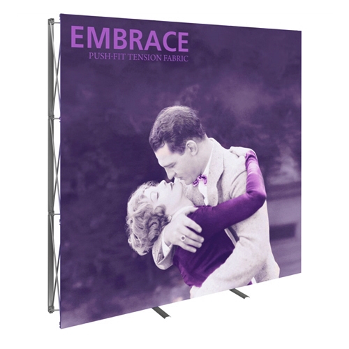 8ft Embrace Full Height Push-Fit Tension Fabric Display with Front Graphic. Portable tabletop displays and exhibits. Several different styles are available, including pop up frames with stretch fabric or fold up panels with custom graphics.