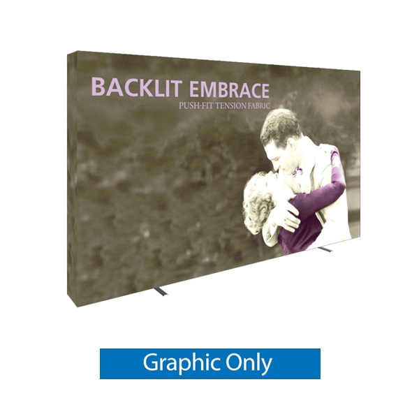 Replacement Double-Sided Fabric for 12ft Embrace Tabletop Backlit Push-Fit Display. Custom graphics dye-sublimation printed using the latest technology on stretch fabric.