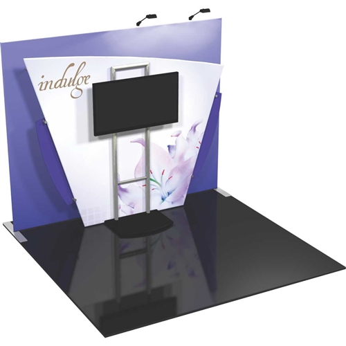 Vibe Kit Tension Fabric Displays is a collection of cleverly-designed state-of-the-art 10’ exhibit booths. Vibe combines light-weight aluminum structures with pillowcase dye-sublimated printed fabric graphics for a truly unique appearance and experience.