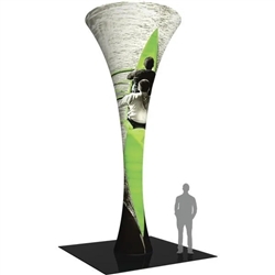 12ft Formulate Funnel Fabric Graphic Tower Display are a great way to draw attention and captivate your audience at tradeshows, special events, or in a permanent environments. Formulate funnels have an hourglass shape, come in 20ft, 16ft and 12ft heights