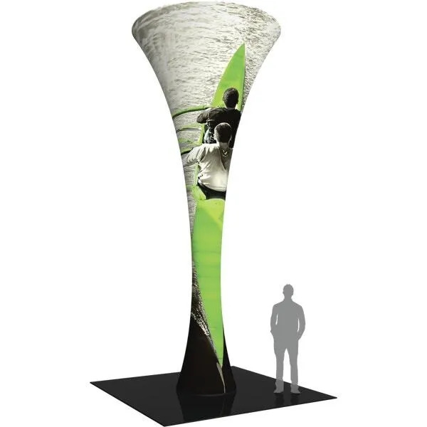 16ft Formulate Funnel Fabric Graphic Tower Display are a great way to draw attention and captivate your audience at tradeshows, special events, or in a permanent environments. Formulate funnels have an hourglass shape, come in 20ft, 16ft and 12ft heights