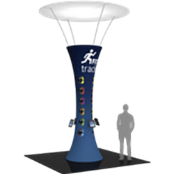 16ft Formulate Funnel Tower Display 10ft Diameter Top are a great way to draw attention and captivate your audience at tradeshows, special events, or in a permanent environments. Formulate funnels have an hourglass shape, come in 20ft, 16ft,12ft heights