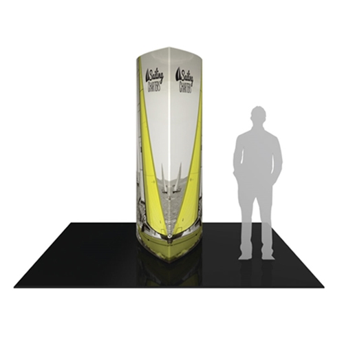 10ft Formulate Shield Fabric Graphic Columns are highly effective 360-degree media enabling you to present a wide variety of solutions. Tower stretch fabric tower structures are designed to impress in in lobbies, showrooms, retail and other venues.