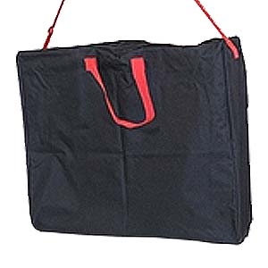Hero Storage Bag .Optional storage bag for Hero exhibit panels Max capacity = 6 panels per bag. This zippered black nylon bag has red carry handle and shoulder strap. While designed for the Horizon 6 panel display it makes a perfect bag for most anything