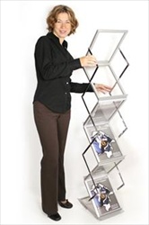 Literature Display Racks ZedUp Lite, Single Wide, Collapsible, 6 Pocket, Silver, Includes Hard Case. A light-weight version of the superb ZedUp product.