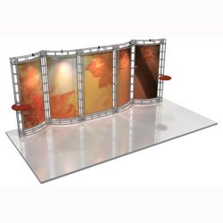 This 10 x 20 custom trade show truss system will help you stand out at the next trade show, drawing attention from across the exhibit floor.  Truss exhibits are one of the most structurally elaborate trade show displays.  They are popular with exhibitors