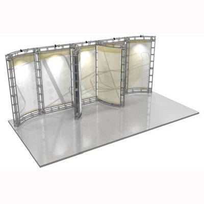 This 10 x 20 custom trade show truss system will help you stand out at the next trade show, drawing attention from across the exhibit floor.  Truss exhibits are one of the most structurally elaborate trade show displays.  They are popular with exhibitors