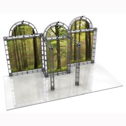 This 10 x 20 custom trade show truss system will help you stand out at the next trade show, drawing attention from across the exhibit floor.  Truss exhibits are one of the most structurally elaborate trade show displays.  They are popular with exhibitors