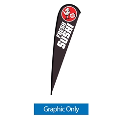 Outdoor promotional flags get your message noticed!  Custom printed 15ft Sunbrid single-sided Teardrop outdoor flags are perfect for retail stores, car dealerships, fairs, expos, trade shows and more to grab customer attention.