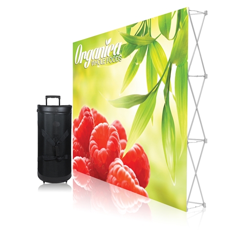 10ft Straight Ready Pop Single Sided FabricTrade Show Displays No Endcaps are best choice for tradeshow displays, convention booths and promotional exhibits. Fabric pop up displays are the FASTEST booth on the market to setup and take down