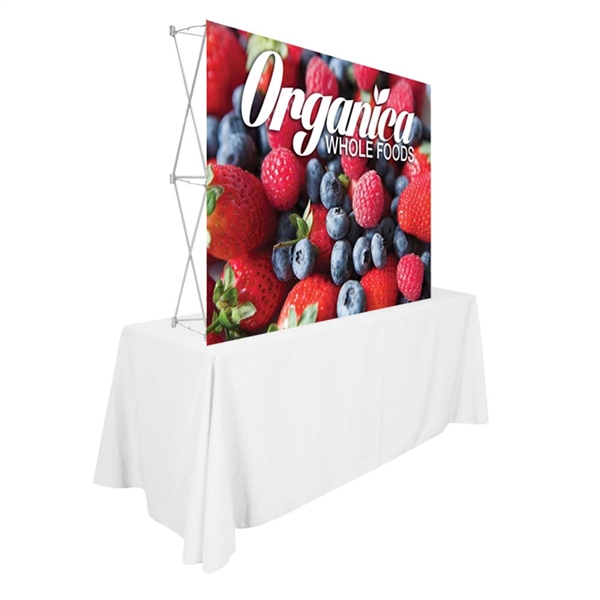 7.5ft x 5ft Ready Pop Table Top Pop Up Displays Frame & Graphic are expanding portable booths designed for trade shows and promotions on the go.Stretch fabric pop up displays are the fastest booth on the market to setup and take down.