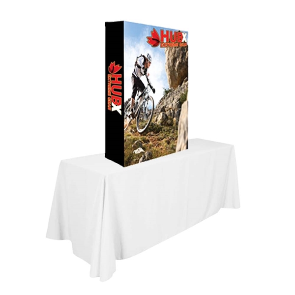 5ft x5ft RPL Fabric Pop Up Table Top Display is the alternative display for Our Ready Pop fabric pop-up display. RPL Tension Fabric Pop Up Table Top Display allow exhibitors to travel light and keep costs down for small shows and conferences.