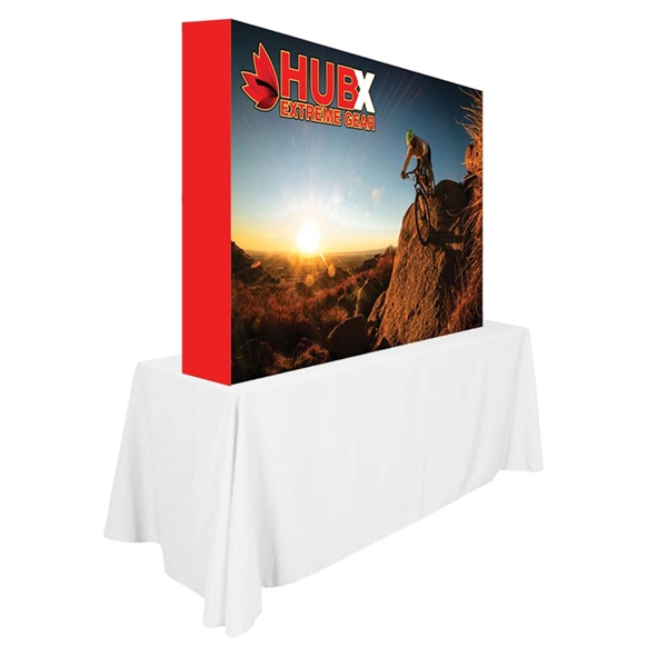 7.5ft x 5ft RPL Fabric Pop Up Table Top Display is the alternative display for Our Ready Pop fabric pop-up display. RPL Tension Fabric Pop Up Table Top Display allow exhibitors to travel light and keep costs down for small shows and conferences.
