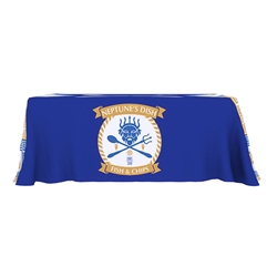 6ft Table Throw Custom Full Color Print 4-sided - One Choice, table throws professionally present your company image at events and trade shows. These premium quality polyester twill table throws are easy to care for and can be easily washed.