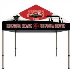 10ft x 10ft Casita Tent - Full-Color UV Print (Frame & Canopy) are an excellent way to provide shade for outdoor events. This canopy has a 10ft x 10ft footprint with five height settings settings on the legs.