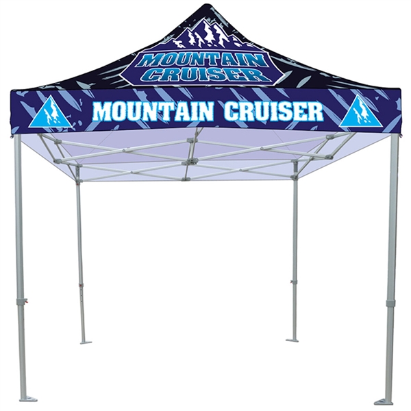 Classic Casita Canopy Heavy Duty Tent 10 ft. Classic Graphic Package are an excellent way to provide shade for outdoor events. This canopy has a 10ft x 10ft footprint with five height settings settings on the legs.