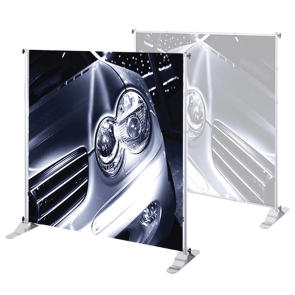 3ft x 5ft Jumbo Banner Large Tube Fabric Graphic Package. This particular selection has smaller tubes that measure 1 1/8"" in diameter and connect together on all four sides. The fabric graphic slides onto the top and bottom cross bars, and displays tautl