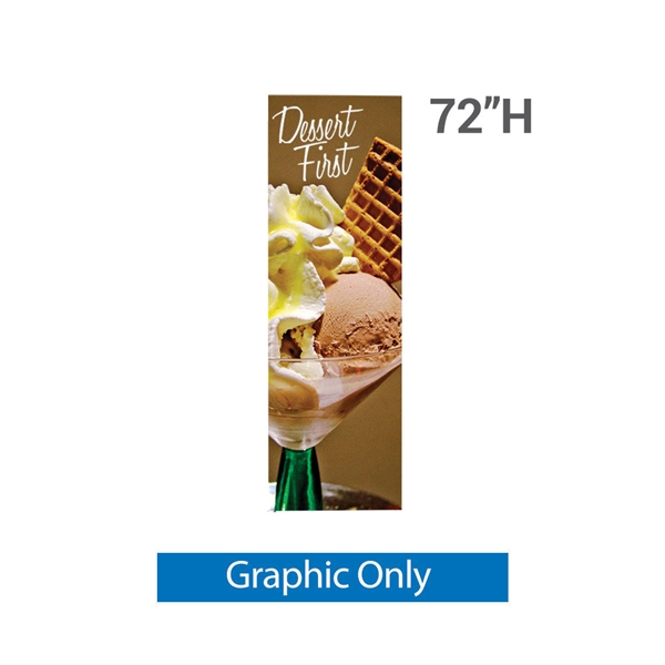 24in x 72in L Banner Stand SUPER FLAT Print (Graphic Only). For maximum classic simplicity, the L banner stand is the preferred choice. This affordable, lightweight aluminum frame sets up easily in seconds for ultimate convenience.