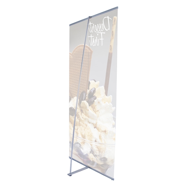 36in x 83.5in L Banner Stand Fabric Graphic Package (Stand & Graphic). For maximum classic simplicity, the L banner stand is the preferred choice. This affordable, lightweight aluminum frame sets up easily in seconds for ultimate convenience.