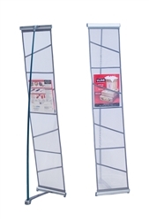 The Mesh literature stand is rollable, compact and easy to transport. The display sets up in seconds and includes a travel bag for storage. The single width unit features 4 mesh pockets and the double width unit is available with 8 mesh pockets.