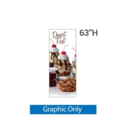 18in x 63in Grasshopper  Banner Stand Small Graphic Only allows your customers to quickly set up their graphics. Simply unfold the Banner Stand display and attach a grommeted graphic. Allows for an upscale wood look for a lower cost.
