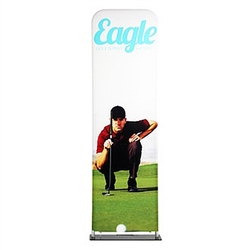 24in x 114in EZ Extend Tension Fabric Banner Stand | Single-Sided Pillowcase Graphic & Tube Frame
