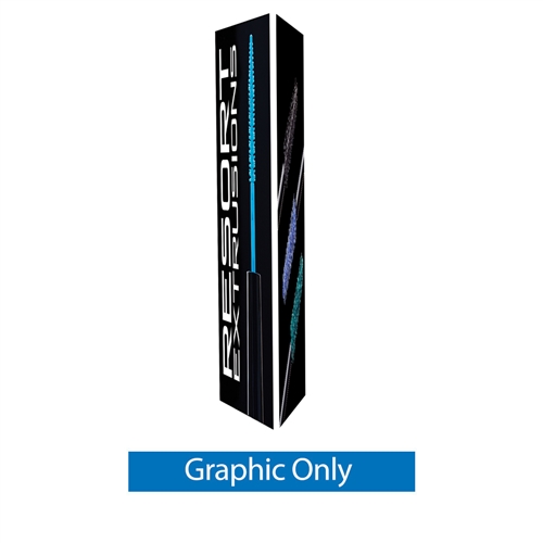 Replacement Graphic Only. 2ft x 8ft Big Sky Tension Fabric Trade Show Triangle Tower Displays are an excellent way to communicate your message or logo in lobbies, showrooms, retail stores, shopping malls, airports, trade shows or any other venues.