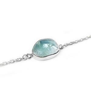 Aquamarine Promise Bracelet in Sterling or 14K GF